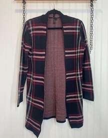 Moon & Madison Black & Red Buffalo Plaid Cotton Open Cardigan Size XS