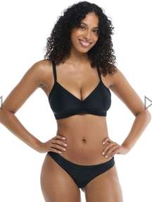 SMOOTHIES  F CUP SWIM TOP - BLACK