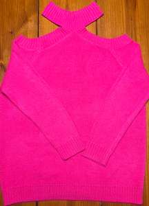 Hot Pink shoulder cut out sweater