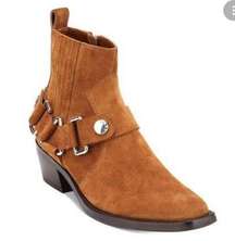 DKNY Mina Cognac Suede Western Booties