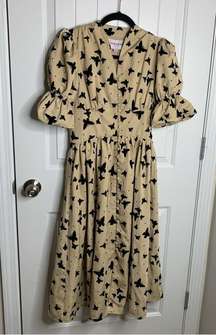 Jessa Kae butterfly kisses puff sleeves midi dress XS wedding guest tuckernuck