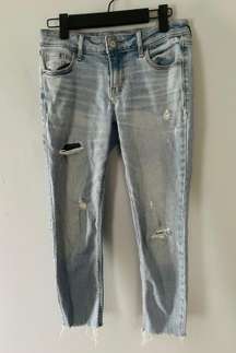 rockstar mid rise distressed ripped ankle jeans size 2