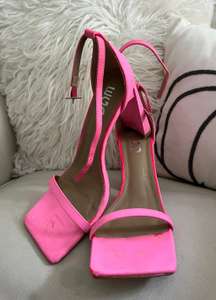 Pink Square Toe Heels