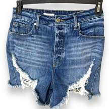 Good American High Rise Boho Distressed Shorts - Size 4/27