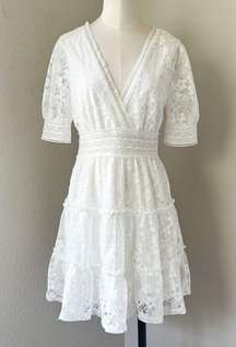 NWT NSR Amelie Eyelet Mini White Dress