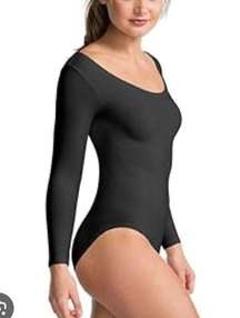 SPANX Black Long Sleeve Base Body Suit Style FS6015 XL