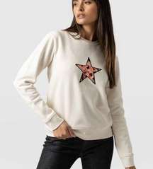 SAINT + SODA SOFIA STELLAR EMBROIDERED CONFETTI CREAMY WHITE SWEATSHIRT