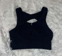 Varley Zip Up Sportsbra Size Small Navy Blue