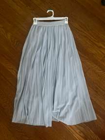 Blue Pleated Skirt