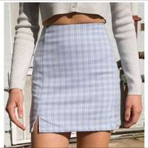 Plaid Light Blue Skirt