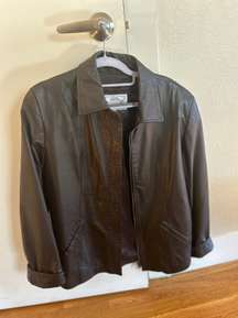 Brown leather jacket