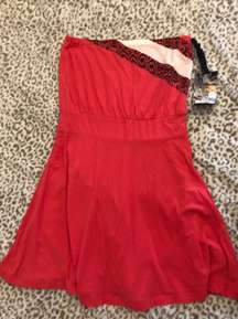 NWT  Cherry Strapless Cotton Mini Dress Size Small
