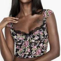 Victoria’s Secret Black Floral Corset Bustier