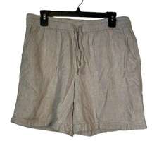 Women's Intro. Love The Fit Tan Linen Blend Bermuda 6" Shorts Size 10 EUC #7933