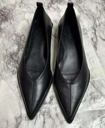 Massimo Dutti WELT BALLET FLATS LIMITED EDITION leather black size 8 pointed toe