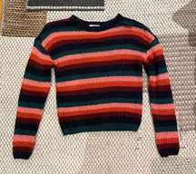 Acrylic Knit Striped Sweater