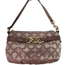 COACH Brown Signature Canvas Wristlet / Mini Purse