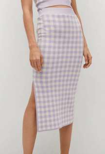 NWT  Check Knitted Gingham Skirt