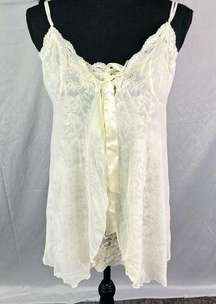 Y2K Victorias Secret babydoll lace lingerie with thong white lace size Large