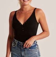 Abercrombie snap down ribbed black bodysuit medium