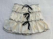 White Mini Skirt w/ Black Detials