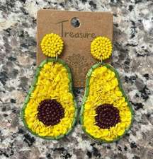 Avocado Seed Bead Earrings