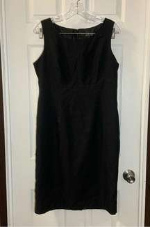 Kasper Black Scoop Neck Sleeveless Sheath Dress 10