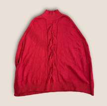 Chico’s Zenergy Wendy Cable Poncho Red L/XL