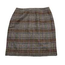 WOMEN'S Boden British Tweed by Moon brown gray plaid skirt