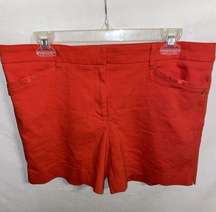 T Tahari Casual Shorts Women’s Size 34 Waist Orange Cotton Blend 5 Ins 10 Rise