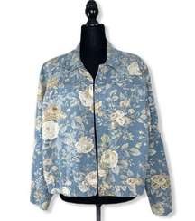 Vintage 90’s Coldwater Creek Light Floral Denim Jacket