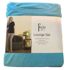 Felina 2 Piece Soft Knit Lounge Set Shirt Pants Small