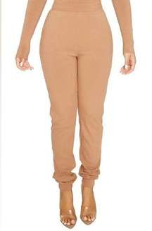 Naked Wardrobe Snatched High Waist Ribbed Joggers size Large