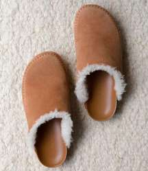 Jenni Kayne Shearling-Lined Moc Clogs Saddle Size 41 NEW