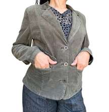 J. Jill Gray Corduroy Blazer Women's Size Large Preppy Neutral Coat