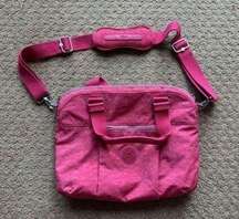 Kipling Digifly Coral Pink Laptop Messenger Book Bag