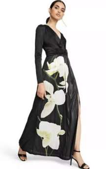 Altuzarra For Target Small Maxi Dress Black Floral Print V-neck Slit Formal