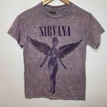 Nirvana Purple Tshirt FLAWED S Unisex Tie Dye In Utero Licensed Band Tee