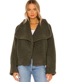 Free People Izzy Wrap Teddy Jacket In Fuzzy Oregano