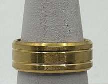 Brand New!! Size 7 Titanium plated beveled edge band/ring