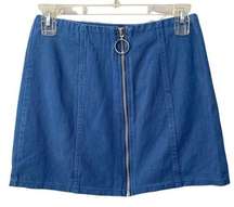 Sz S Chloe & Katie Blue Denim Zip Up Mini Skirt