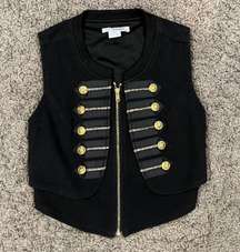 Swoon Black Military Zip up Vest