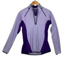 Women's Second Skin Long Sleeve 1/2 Zip Purple Athletic Training Pullover-Medium