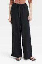 High Rise Linen Pull On Pants Black  Target