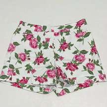 Soho Apparel Floral Print Shorts White Pink 8