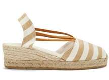 NWOB Sesto Meucci Striped Espadrille Peep Toe Shoes