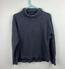 J. Crew Vintage Fleece Cotton Terry Turtleneck Sweatshirt Size XS Dark Gray Soft