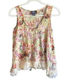 Angie Spring Summer Sleeveless Blouse. Size Small.