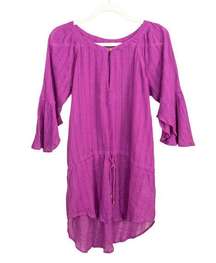 VIX Paula Hermanny Magenta Sprite Solid Chemise Tunic Swim Cover Up Women's XS