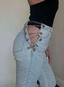 Side Chain Skinny Jeans 